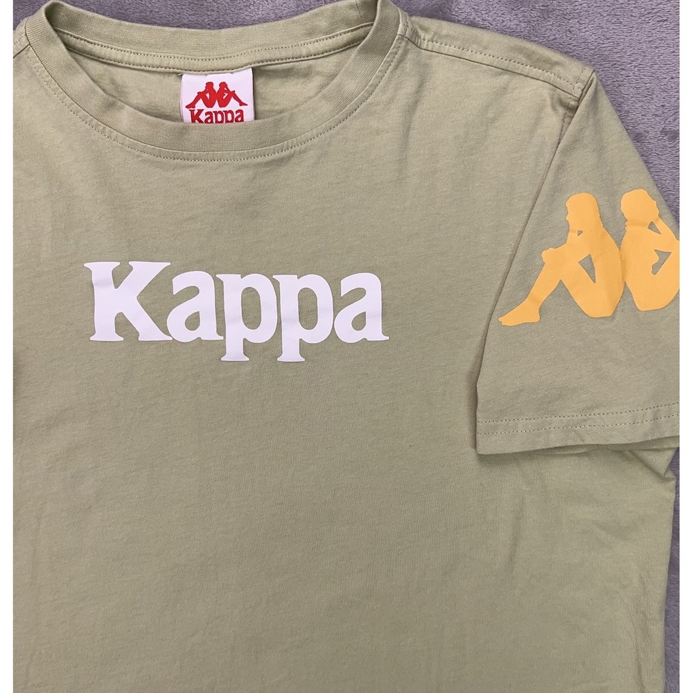 Kappa T-Shirt Adult Medium Sage Green Graphic Logo Crewneck Casual Streetwear